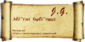 Járai Gyöngyi névjegykártya