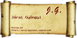 Járai Gyöngyi névjegykártya